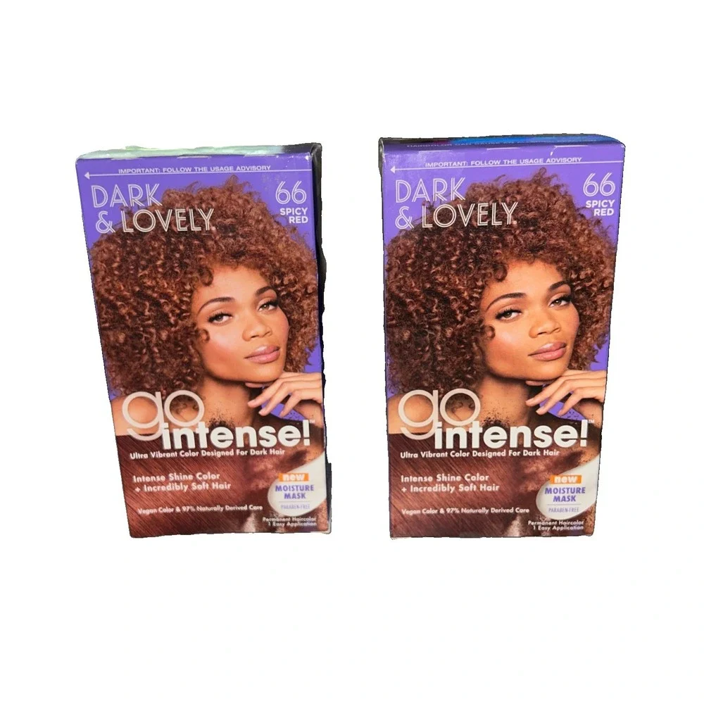 2 New Dark & Lovely Color Gloss Ultra Radiant Hair GO INTENSE 66 Spicy Red